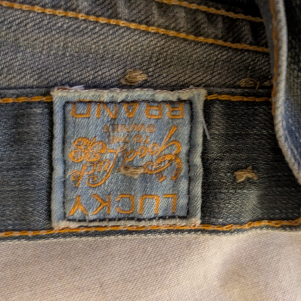Vintage Lucky Brand Women's Light Bluish Gray Embroidered Jeans. Size 8/29 - Picture 5 of 16